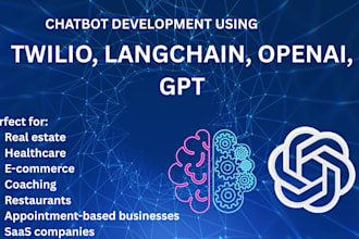 develop ai voice chatbot using twilio, langchain, tts, stt and openai automation