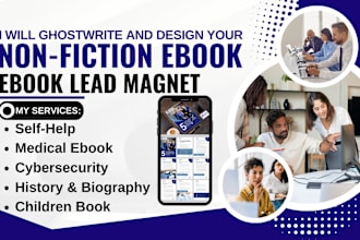 design canva nonfiction ebook, self help, medical ebook writer, history ebook