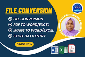 file conversion, convert pdf to word or excel, image to excel