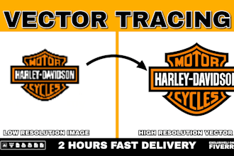 do vector tracing, logo redraw, image to vector in ai, eps, svg