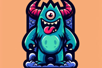 design creative monster mascot logo