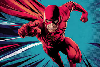 make a comic superhero pop art portraits for you