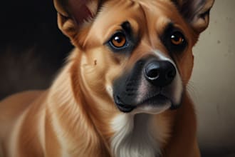 draw a beautiful pet portrait from a photo