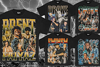 bootleg 90s vintage sports hip hop rap t shirt design