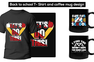 do creative custom typography t shirt design and coffee mug
