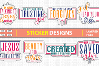 do awesome typography sticker design for you