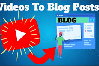 convert youtube videos into blog post within 24 hours