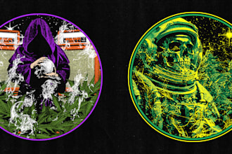 create dark artwork illustration for your merch or clothing