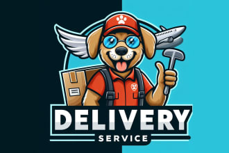 design outstanding dog food delivery mascot logo in 12 hours