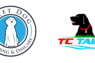 do modern dog logo design with copyrights