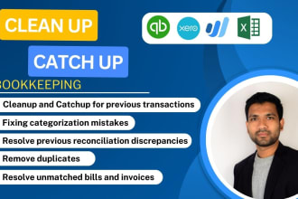 do catch up and clean up in quickbooks online, xero and wave