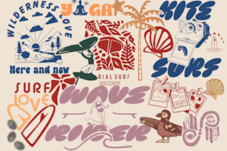 design surf design for shirt inspired by beach, retro, vintage surf style