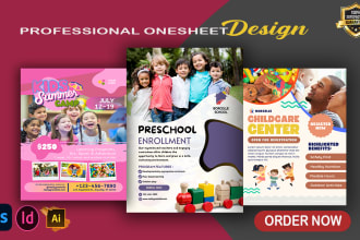 design kids summer camp, school and birthday kid flyer