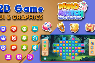 design complete 2d game UI UX graphics for your mobile, PC