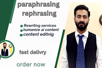 manually paraphrase ,rephrase, rewrite and edit your article