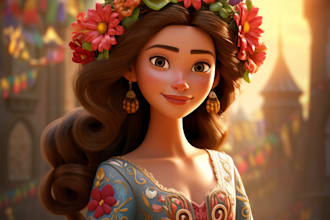 draw you portrait illustration in disney style