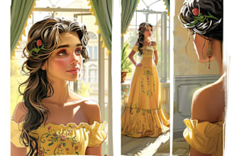 turn your portrait into a disney style cartoon illustration