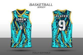 all over print basketball custom jersey mockup artwork 2d 3d