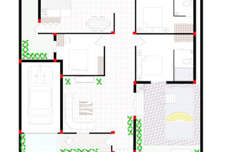 amazing and comfortable bungalow 2d design to fulfill