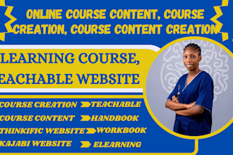 create online course content, course creation, course curriculum on thinkific