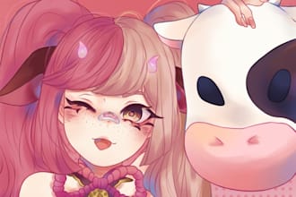 draw your illustration, anime, character, icon, oc or fanart