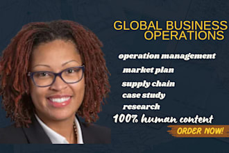 do operations management, global business, strategic marketing, market plan