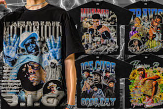 vintage old school rap all sport bootleg t shirt design