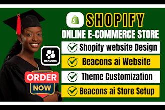 shopify website design, beacons ai website, shopify dropshipping store
