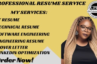create a standout IT, mechanical engineering,  software resume and cover letter