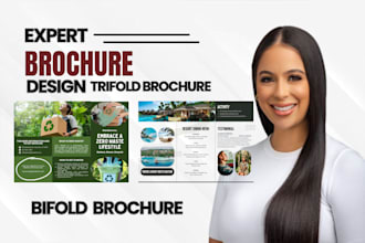 design trifold brochure, bifold, leaflet, logo, flyer within 24hours