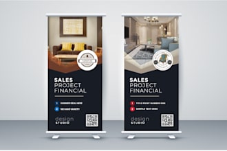 a roll up banner, retractable banner, pull up, or roller banner