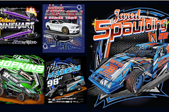 do automotive car show racing tshirt poster design