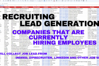 collect requirement job leads from indeed, linkedin