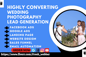 generate high photography leads, event planner website, facebook ads event leads
