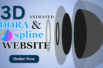 design a 3d website with spline and dora