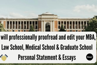 edit MBA, law, and grad school personal statements or statements of purpose