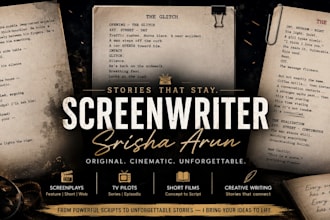 write your movie script, screenplay, short film, or web series script