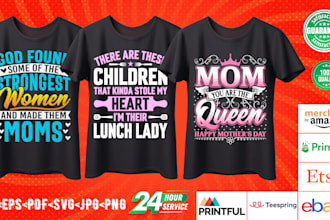 create trendy bulk t shirt design for print on demand or business