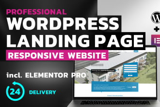 build wordpress landing page design, responsive elementor