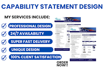 design award winning government capability statement, write capability statement