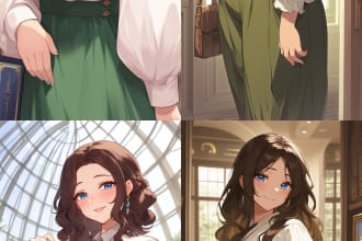 design unique ai anime chubby women with custom ai