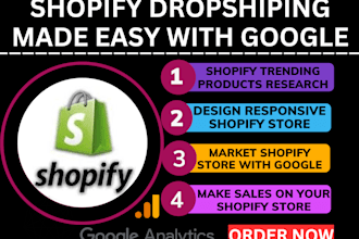 create shopify dropshipping store and market with google