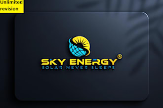 design minimalist electrical solar energy power logo