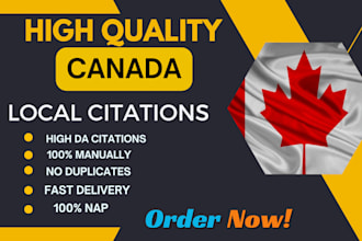 do canada local citations and social profile backlinks