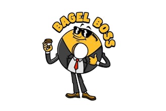 design mascot bagel store logo