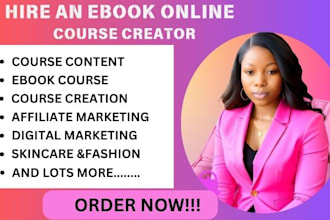 ghostwrite ebook online course content on affiliate digital marketing, skincare,