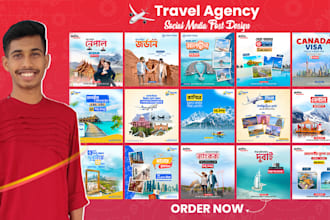 design amazing travel social media post or ads