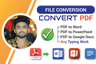 convert PDF to word, google docs, powerpoint, and typing service