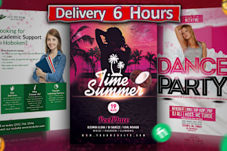 design flyers for party, event, church, business flyer 6 hours