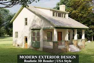 design modern house exterior with realistic 3d rendering and visualization